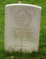 The Almorah Cemetery gravestone of Sgt Walter Ernest Catelinet of the Royal Engineers, who died in 1919