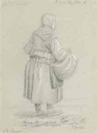 An old fish woman by Le Capelain