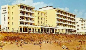 A step from the water at high tide