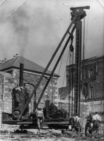 Pile driving for the nurses' home