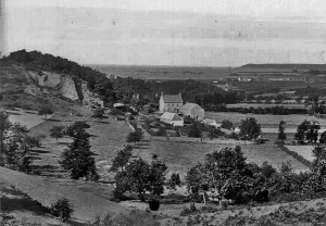 View over the largely undeveloped parish looking west
