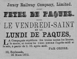Advert for the frequency of services at Easter 1872