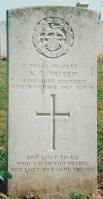 The grave of Great War casualty Norman du Feu at Monchy British Cemetery, Monchy-le-Preux