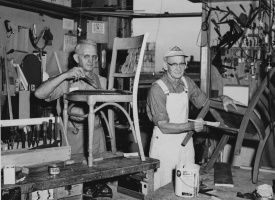Philip Alexander (left) at work in New York in 1954