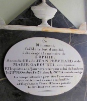 Trinity Church memorial to Sophie Perchard