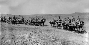Militia artillery on the sand dunes, early 20th century photograph by amateur photographer Edwin Dale