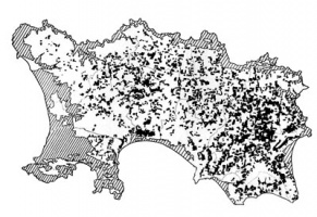 A map showing the proliferation of apple orchards in the 17th century