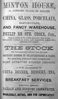 Minton House, Philip de Ste Croix's business in 1862