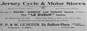 Le Sueur Cycles, Halkett Place