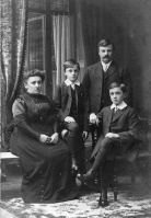 The Syvret family in about 1910. Adolphus Edward (1871- ) and his wife Ada Susan, nee Mourant (1874- ) with their children Adolphus Clifford and Edward Thomas