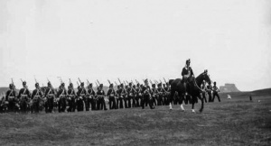 The Militia parades on Grouville Common, picture by amateur photographer Francis de Faye