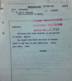 Churchill's telegram at the war's end