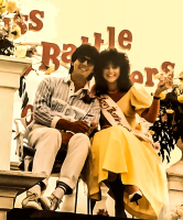 1987 - Catherine Inman escorted by Mike Read