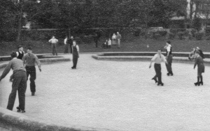 The boating pond turned into a roller skating rink