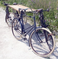 The earliest patent transport was believed to be by bicycle ambulance similar to this World War 1 Enfield WW1 bicycle ambulance