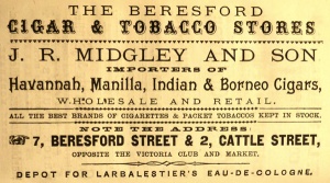 J R Midgley and Son's cigar and tobacco stores