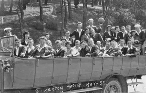 A charabanc outing in 1922. Mascot Motors was established as a limited company the following year
