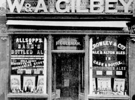 F Coleman's wine and spirits off-licence at 2 Beresford Street in the last decade of the 19th century
