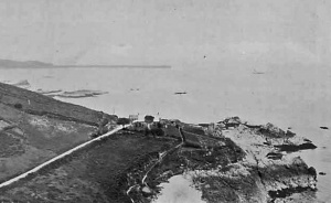 Petit Portelet, behind Mont Orgueil