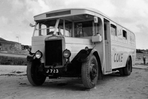 A bus converted to a beach cafe
