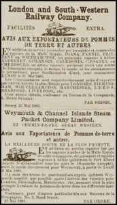 1880 advertin Chronique de Jersey directed at potato growers