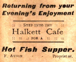 Halkett Cafe, proprietor F Aubin (date unknown)