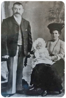 Eugene Peter Michel (1889- ) and Maria Jane, nee du Feu (1883-1918) with daughter Kathleen in about 1910