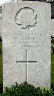 The grave of Great War casualty William James Lakeman at Lijssenthoek Military Cemetery, Poperinge, Belgium
