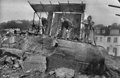 The large bunker at Gorey Harbour was finally demolished in 1972 to create a coach park - Picture Evening Post