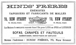 1887 advert from L'Almanach de la Gazette de Jersey