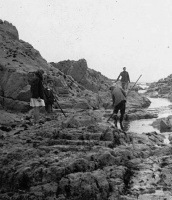 Rock pool fishing at La Corbiere