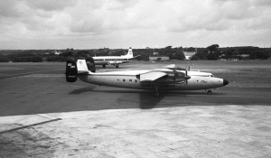 Dan Air Airspeed Ambassador with BEA Viscount behind