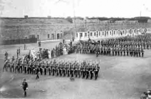 The parade ground when the fort still had a military use