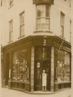 Watkins, hairdresser at 1 Library Place, on the corner with Church Street