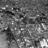 Aerial view of the west of the town in 1933