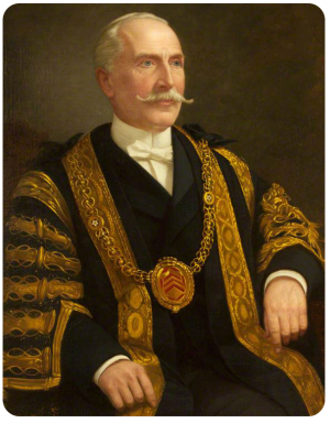 Sir Thomas Morel, born in St Mary, Jersey, in 1847, was Mayor of Cardiff from 1898 to 1899. This portrait, which hangs in Cardiff's Mansion House, is by an unknown artist