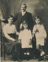 Hilda Maud Lempriere, born in St Clement in 1884, with her husband Louis Auguste Jean Marie (1886-1943) and their children Lester (1905- ) and Hazel (1907- )