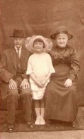 Marcelle Dale with her grandparents Gilles and Trephine Le Chevert