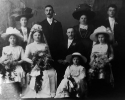 The marriage of Winter and Alice Louisa Dutot, nee Bichard on 4 January 1912. Farmer Winter (26) was the son of another farmer, John David Dutot, and Alice was the daughter of John Bichard, described in her wedding register entry as a gentleman farmer