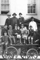 An early Fire Brigade cart