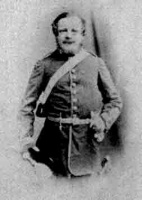 Mr La Cloche, photographed by Henry Mullins, c1859-1862. This is Thomas Philippe La Cloche (1816-1872), then a Lieutenant, Militia