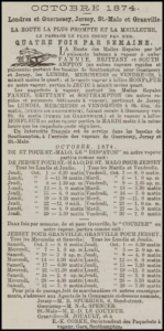St Malo and Granville services in October 1874
