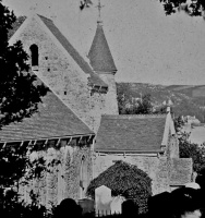 Lantern slide of the church about 1900