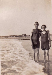 Pre-war bathing costumes in St Clement's Bay