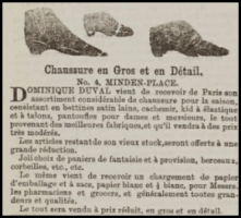 Dominique Duval's shoe business was at 4 Minden Place in 1874, as shown in this advert in Chronique de Jersey