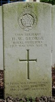 The grave of Great War casualty Henry William George at Berks Cemetery, Belgium