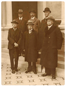 The board of directors in 1925 when the New Street extension to the store was opened. Back row: C H Brockhurst, J A Perrée, T R Blampied; Front row: G A Larbalestier, B Buttfield, chairman, and J H Wimble ...