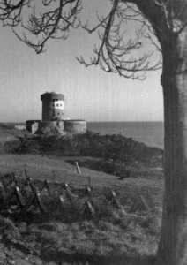 Tank traps at Archirondel, which were photographed being removed by German prisoners of war after the Liberation