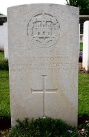 The grave of Great War casualty Alfred George Richomme at Cerisy-Gailly Military Cemetery, near Albert