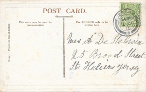 A 1915 postcard sent to Mrs A de Ste Croix ...